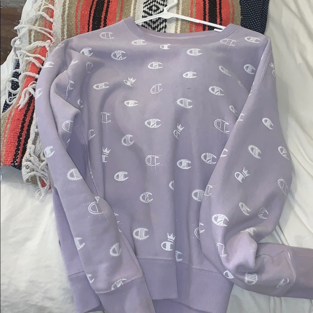 champion purple crew neck
